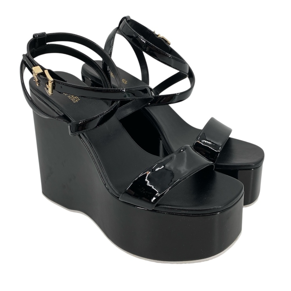 Michael Michael Kors Black Paola Platform Dress Sandals Size 9